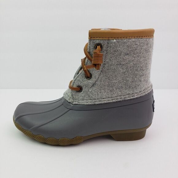 Sperry Top Sider Saltwater Youth Size 1Y Gray Wool Waterproof Duck Boots - Picture 2 of 11
